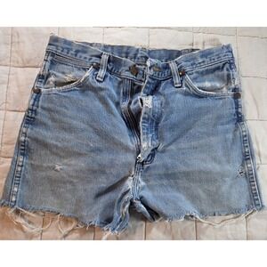 Vintage 90's Wrangler CutOff Jean Shorts USA size 28 Denim Super Distressed Sexy